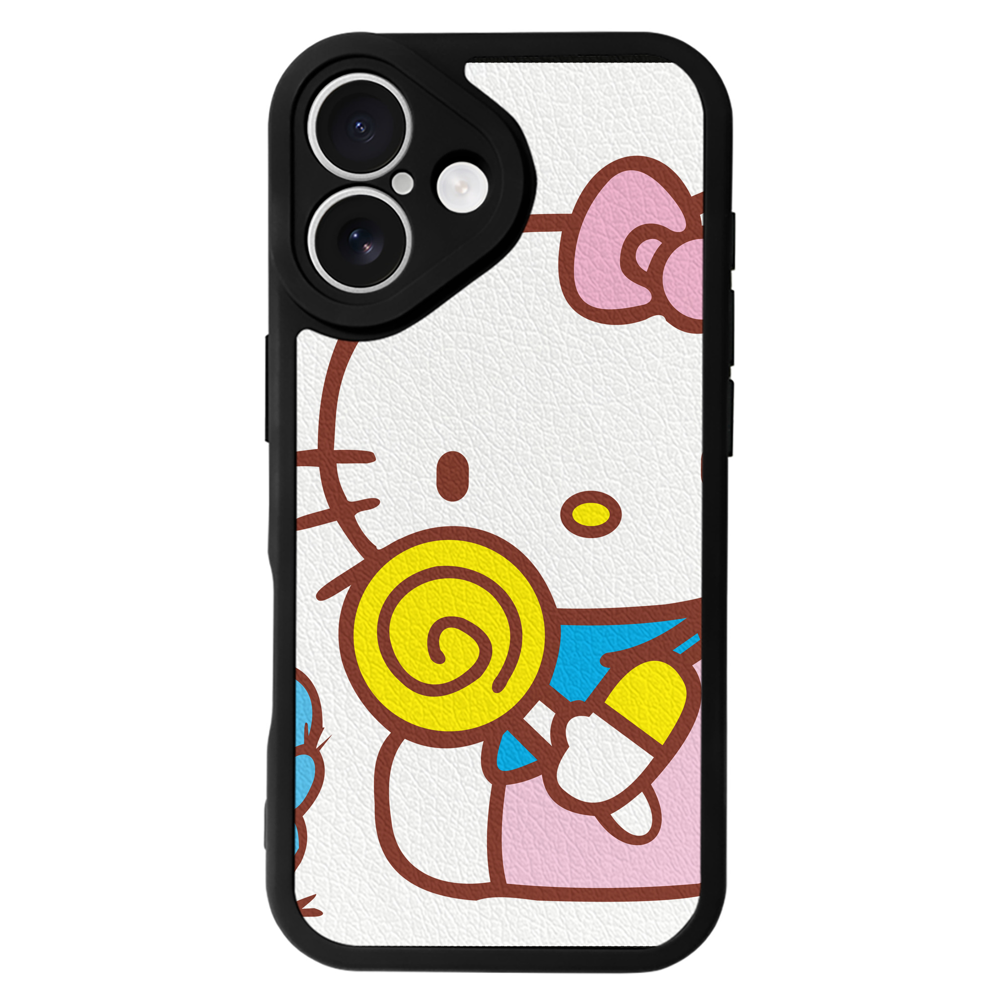 （画像用） Hello Kitty ハローキティ 【iPhone 16シリーズ対応】シリコンスマホケース（レザー調） 材質：シリコン